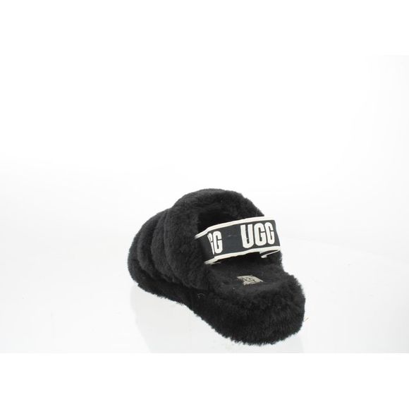 UGG Womens Fluff Yeah Slide Black Mule Slippers Size 9 Medium (B, M) - Picture 3 of 4